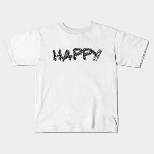 happy scribble art typography for worker Kids T-Shirt